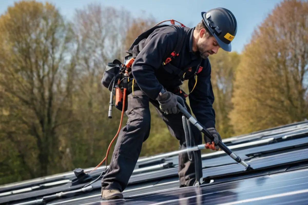 Mytí fotovoltaických panelů